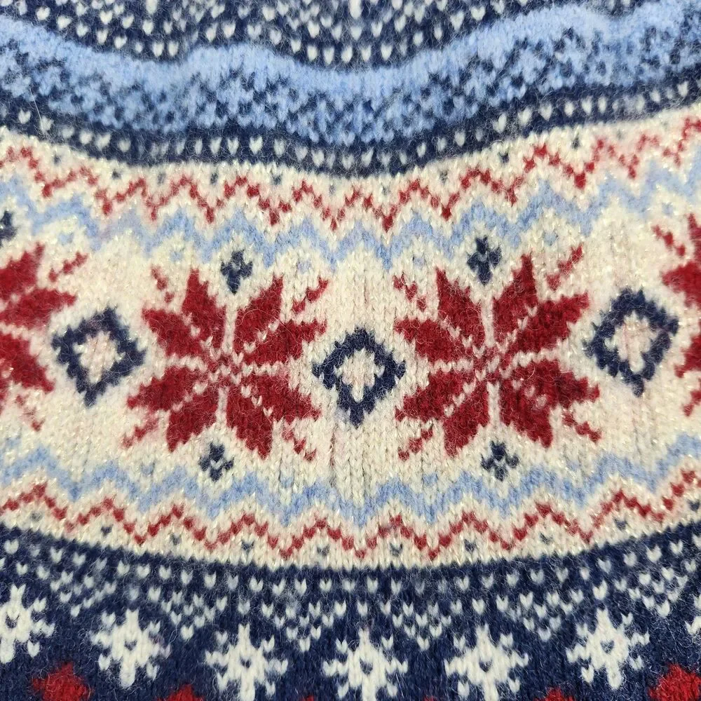 Tabitha Webb Fair Isle Lambswool Jumper Sweater Navy Yoke Womens S Vintage